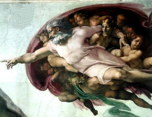 Creation of Adam Detail by Oil Painting Reproduction